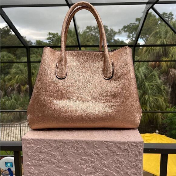 Gold Holiday Glitz PU Hobo Tote Shoulder Satchel Bag - Picture 8 of 10